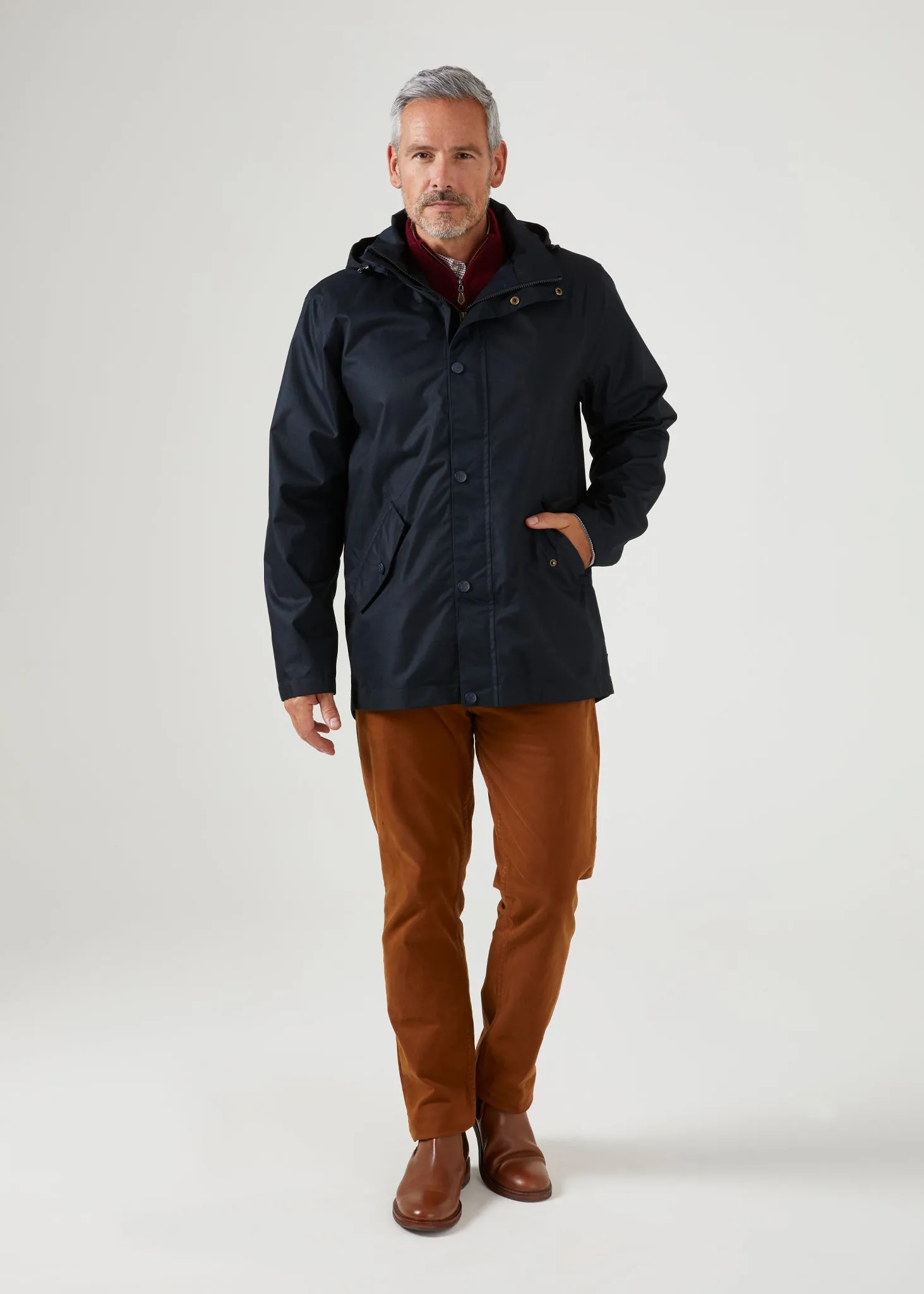 Fernley Men's Waterproof Parka In Navy - Alan Paine UK