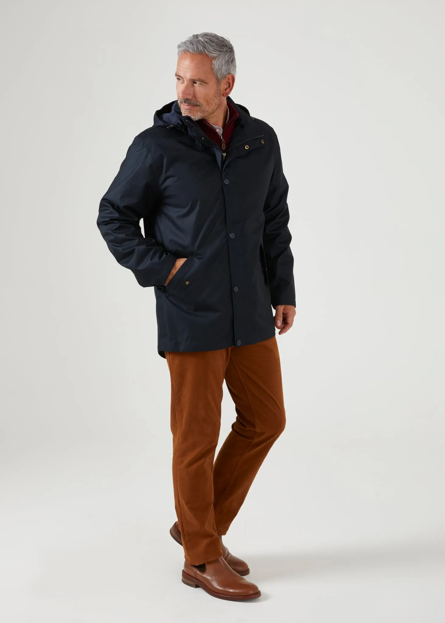 Fernley Men's Waterproof Parka In Navy - Alan Paine UK