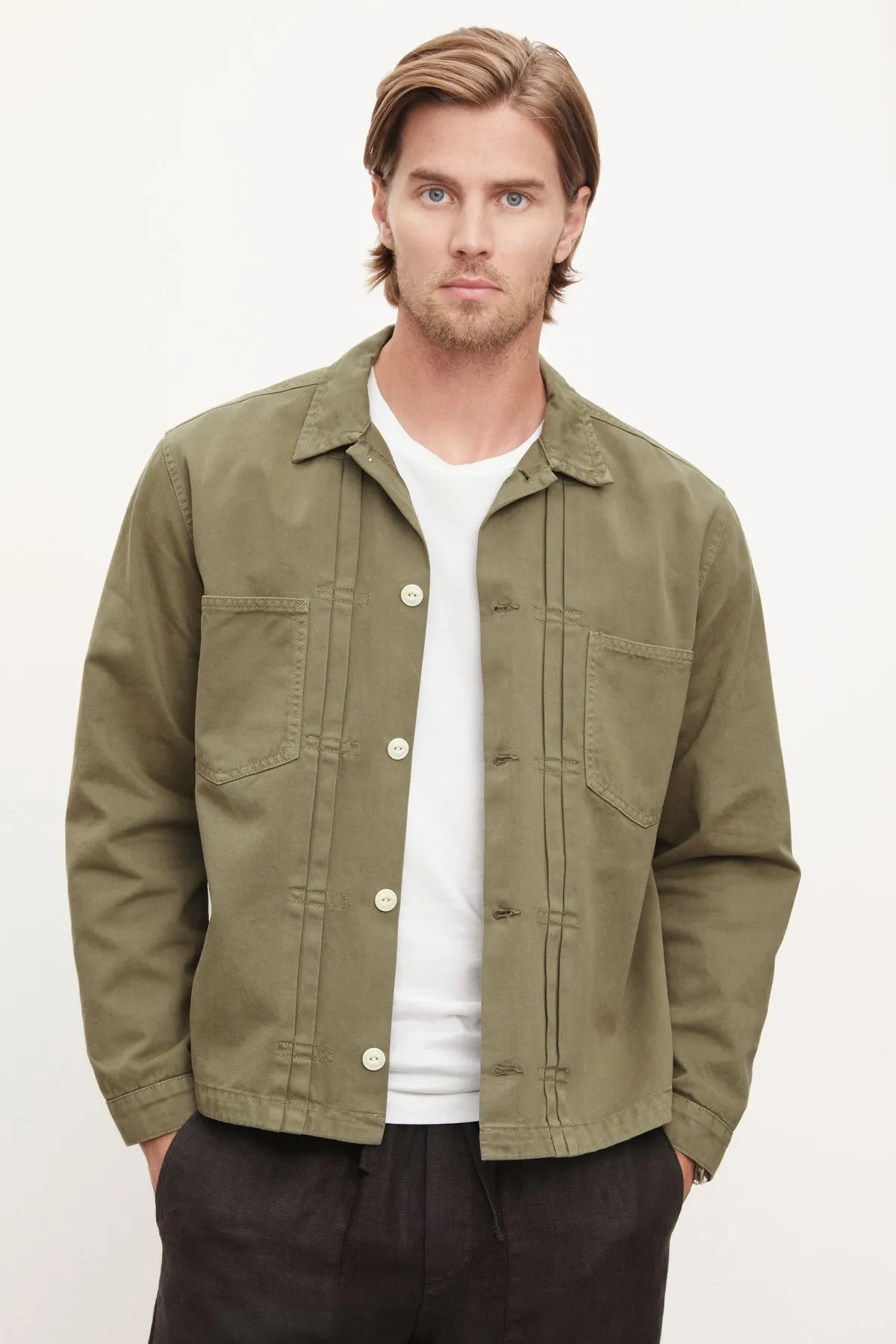 FLANNERY SANDED TWILL BUTTON-UP JACKET