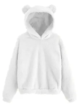 Fur Bunny Ear Women Hoodie