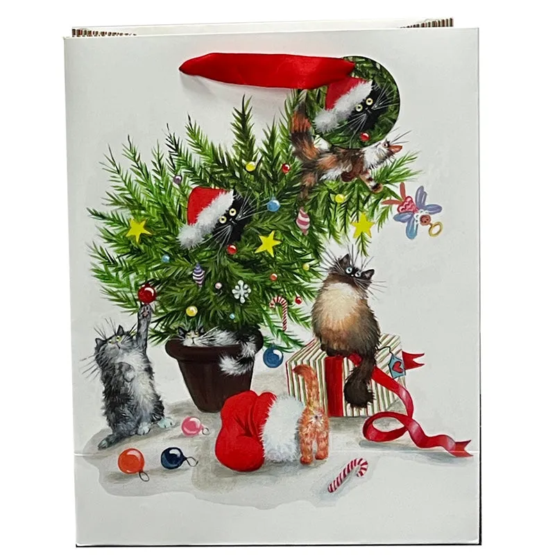 Gift Bag Large - Kim Haskins Christmas Cats XGBAG109A