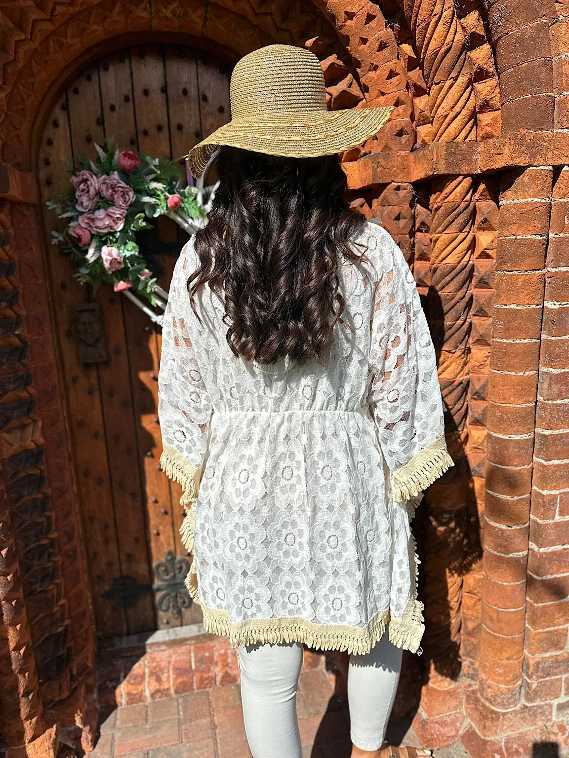 Gold Straw Plait Weave Shimmer Hat