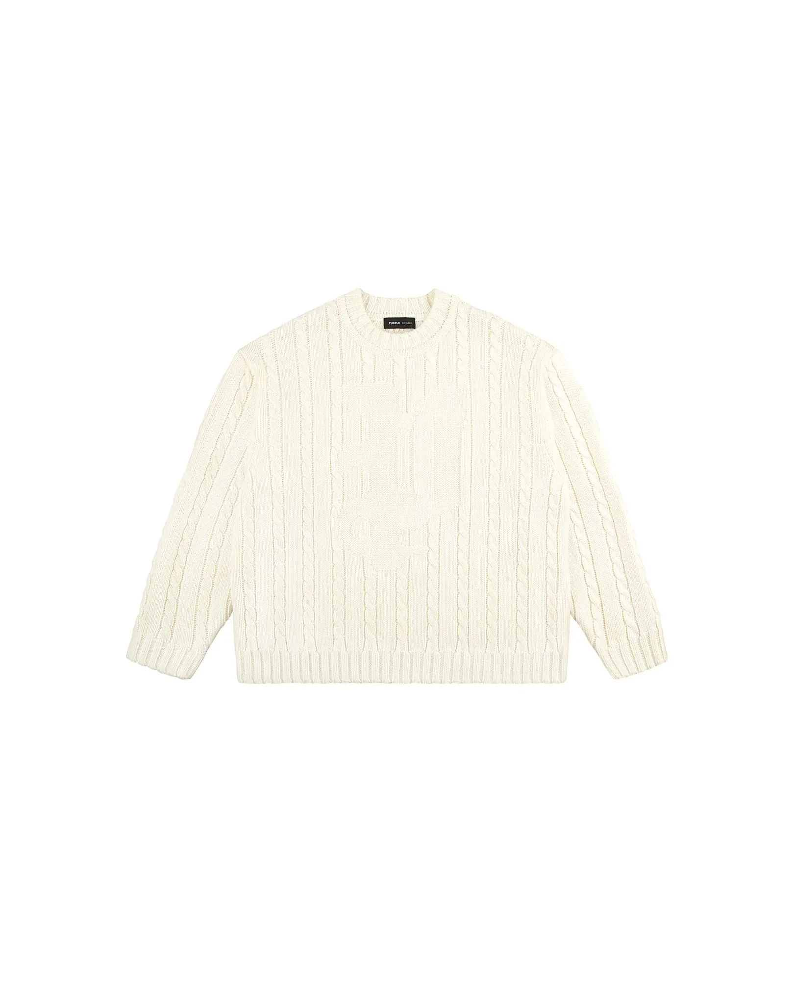 Gothic P Cable Knit Sweater - Off White