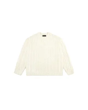 Gothic P Cable Knit Sweater - Off White