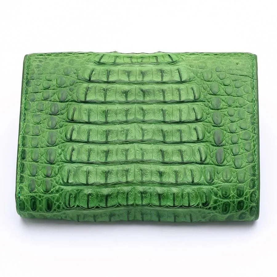 Green Crocodile Hornback Skin Womens Wallets