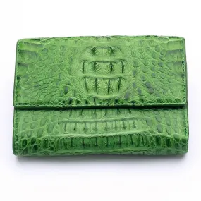 Green Crocodile Hornback Skin Womens Wallets