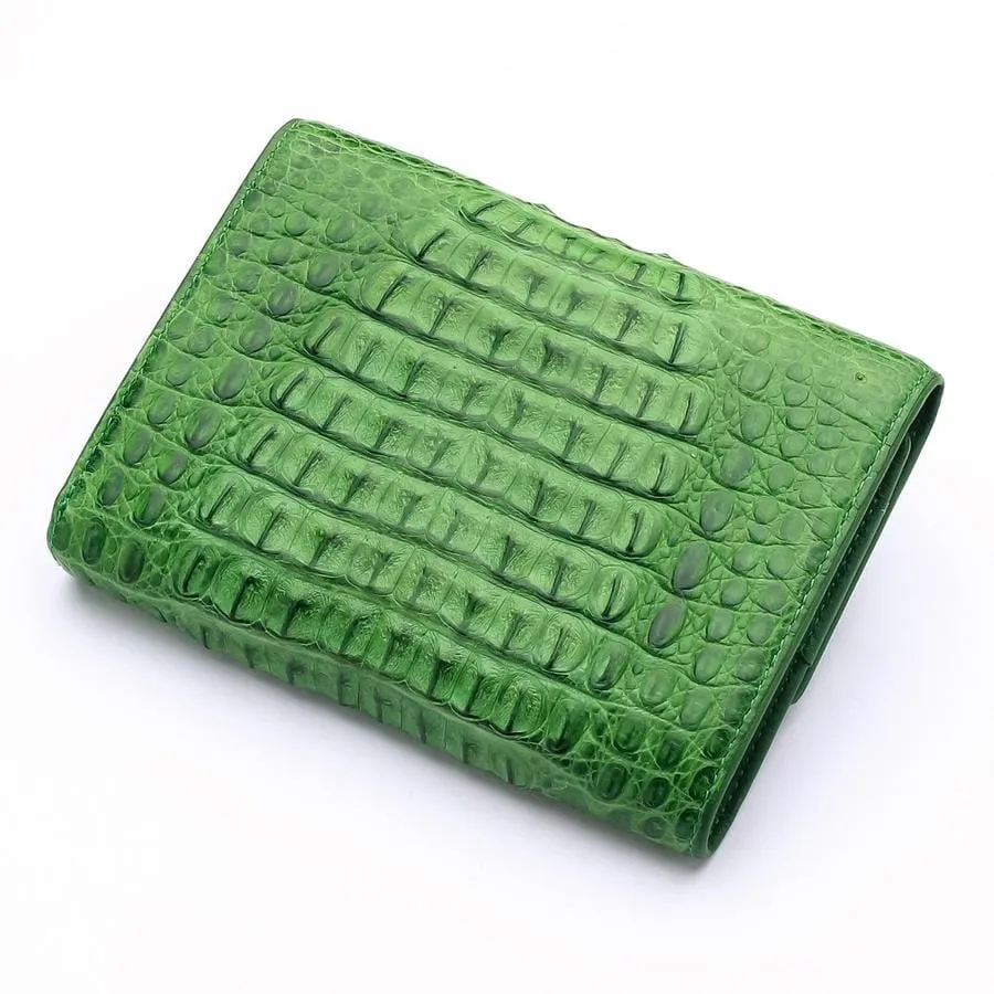 Green Crocodile Hornback Skin Womens Wallets