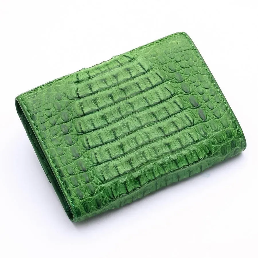 Green Crocodile Hornback Skin Womens Wallets