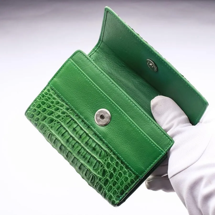 Green Crocodile Hornback Skin Womens Wallets