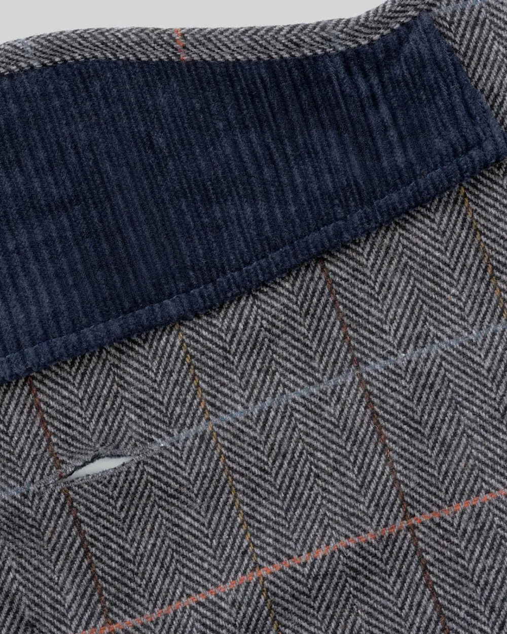 Grey Checked Herringbone Tweed Dog Jacket