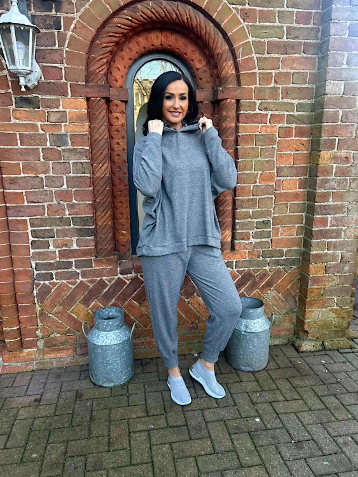 Grey Soft Knit Hoodie Lucy