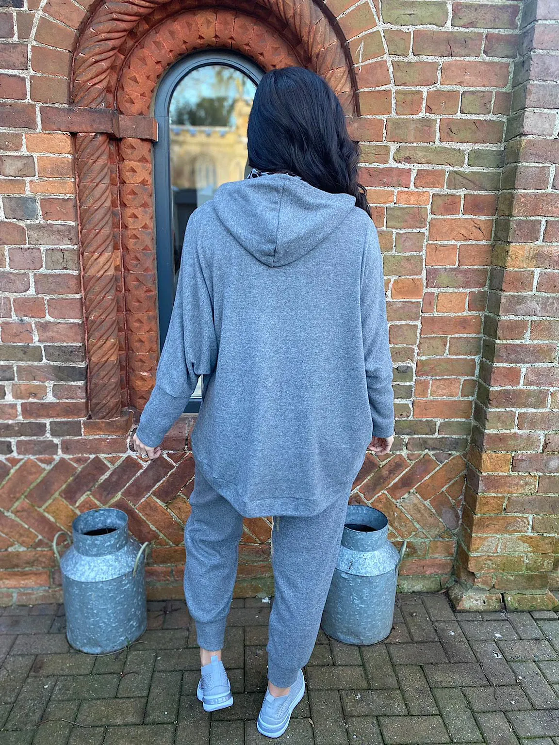 Grey Soft Knit Hoodie Lucy