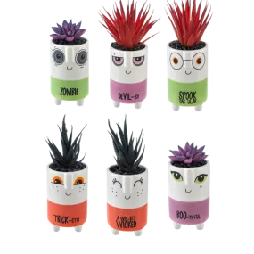 Halloween Spooky Plant Head Figurines In Assorted Styles