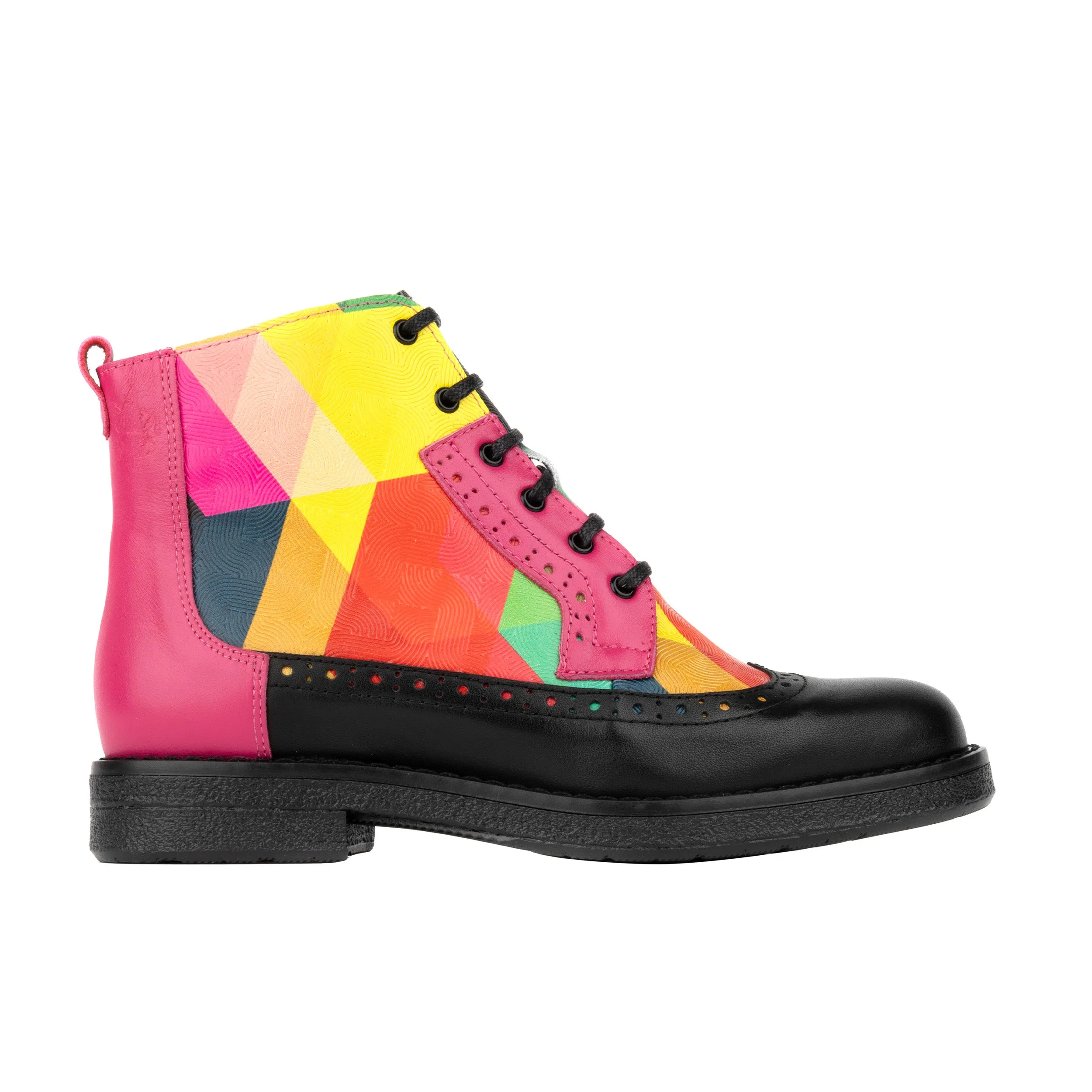 HATTER RETRO - Women's ankle boot with wingtip in colourful leather