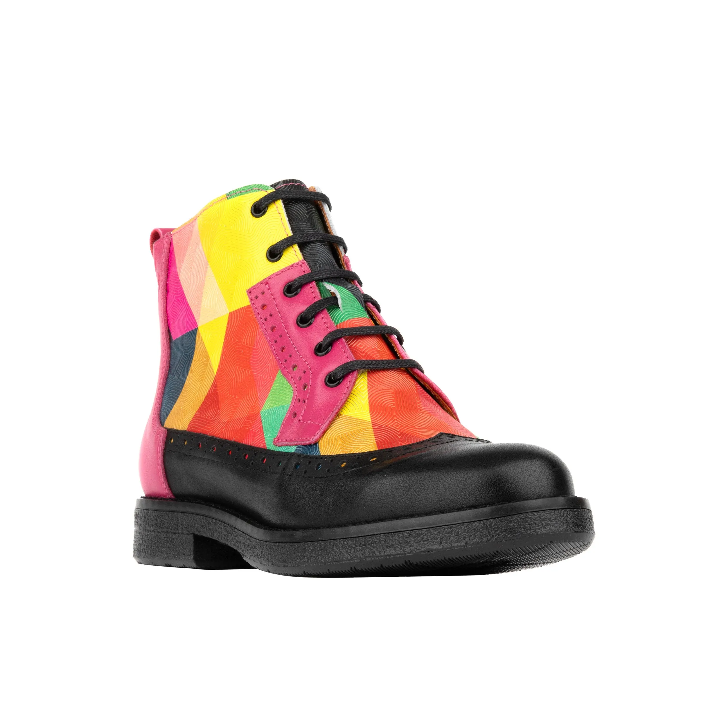 HATTER RETRO - Women's ankle boot with wingtip in colourful leather