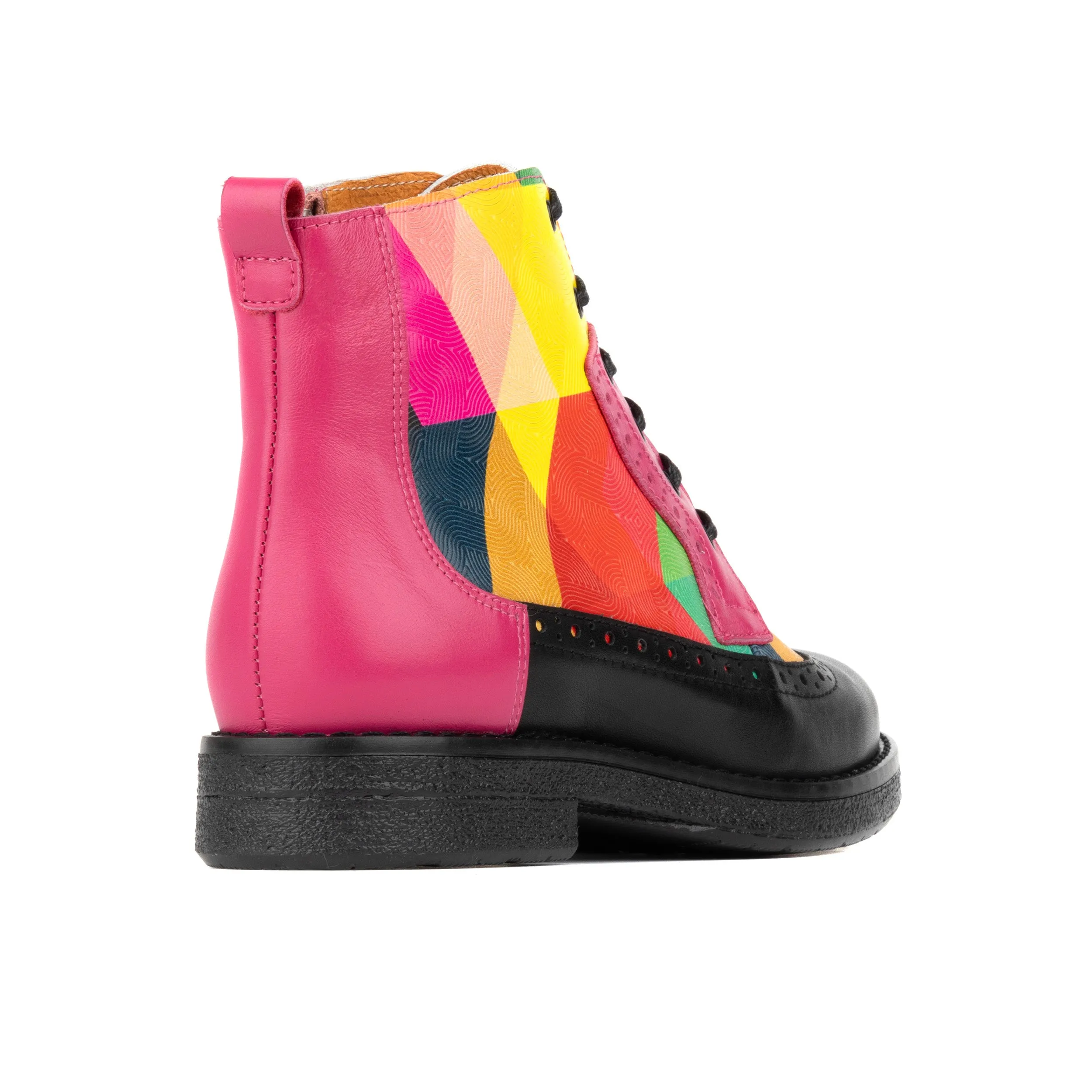 HATTER RETRO - Women's ankle boot with wingtip in colourful leather