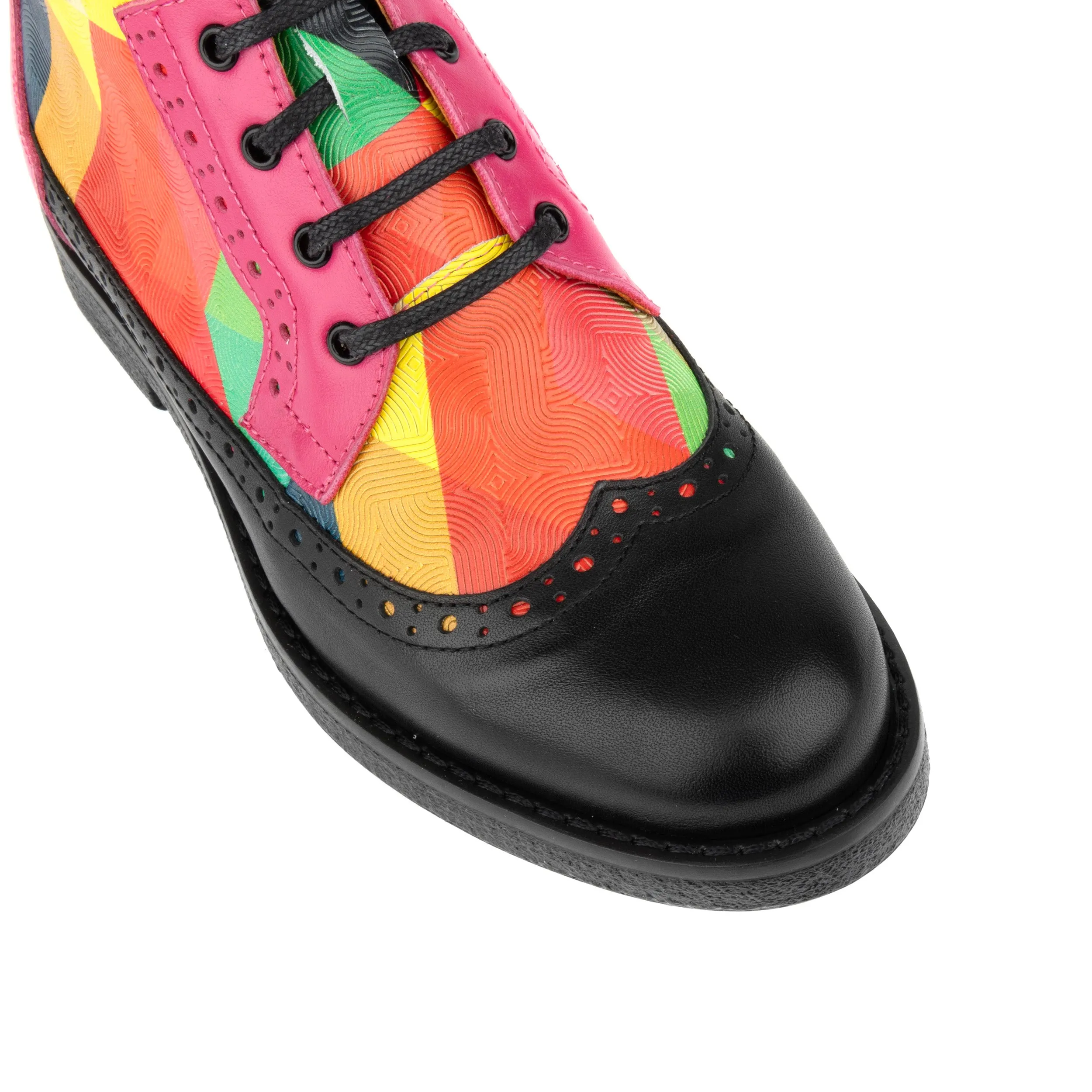 HATTER RETRO - Women's ankle boot with wingtip in colourful leather