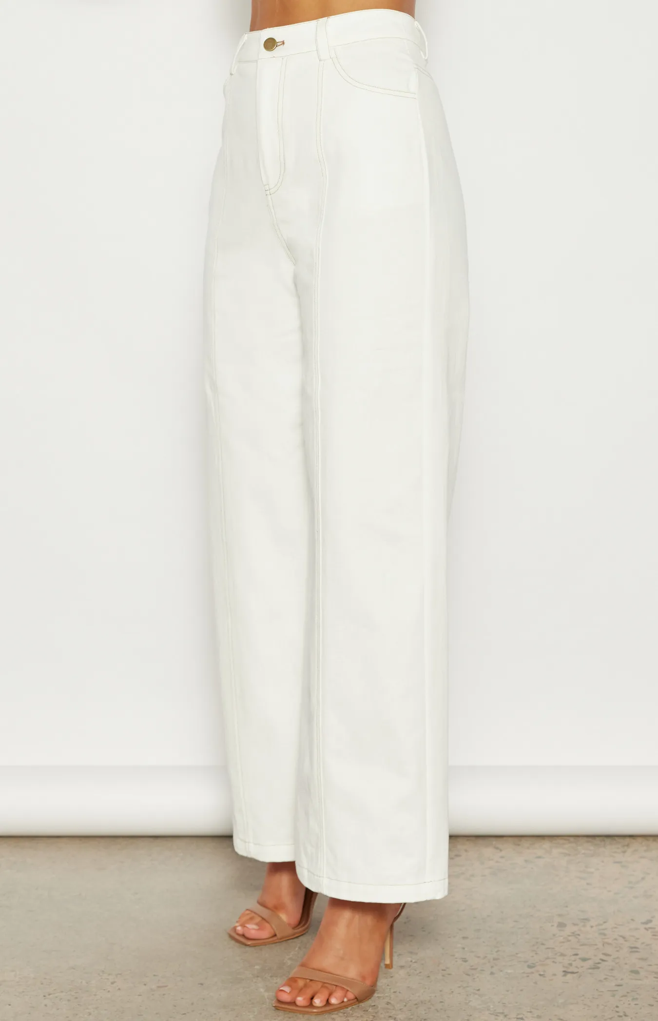 High Waisted Cotton Jeans with Front Seam Detail (WPA271B)