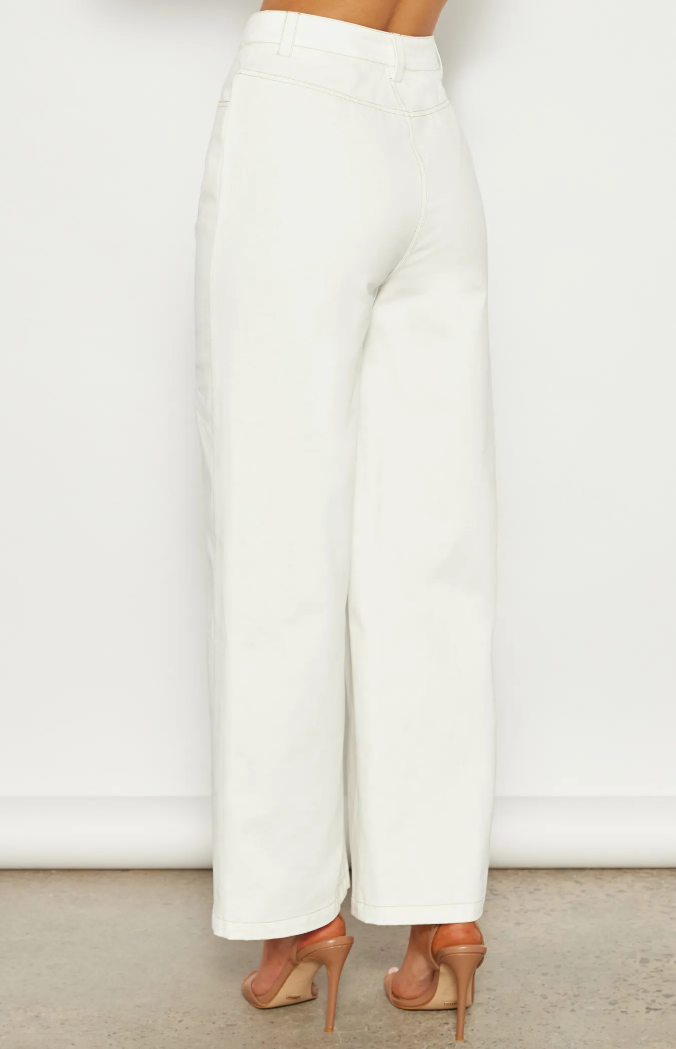 High Waisted Cotton Jeans with Front Seam Detail (WPA271B)