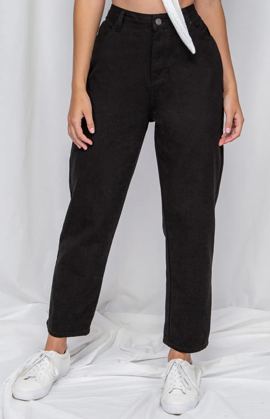 High Waisted Tapered Leg Denim Jeans (WPA201A)