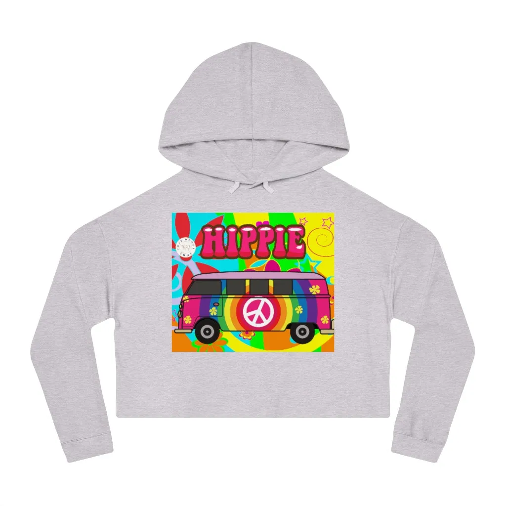 Hippie Party Bus Cropped Hoodie