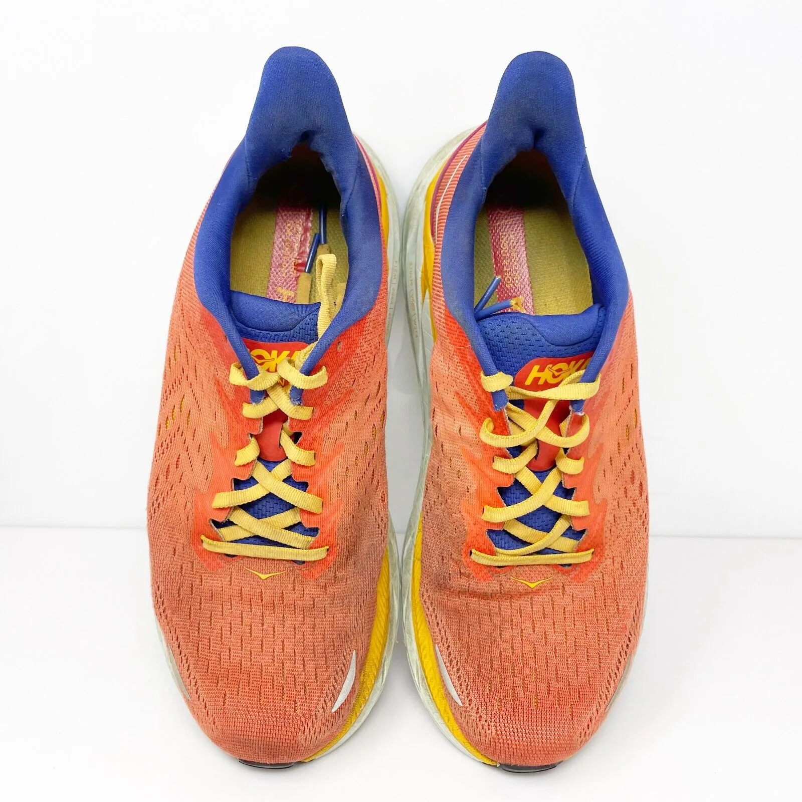 Hoka One One Womens Clifton 8 1119394 FBLN Orange Running Shoes Sneakers Sz 10 B