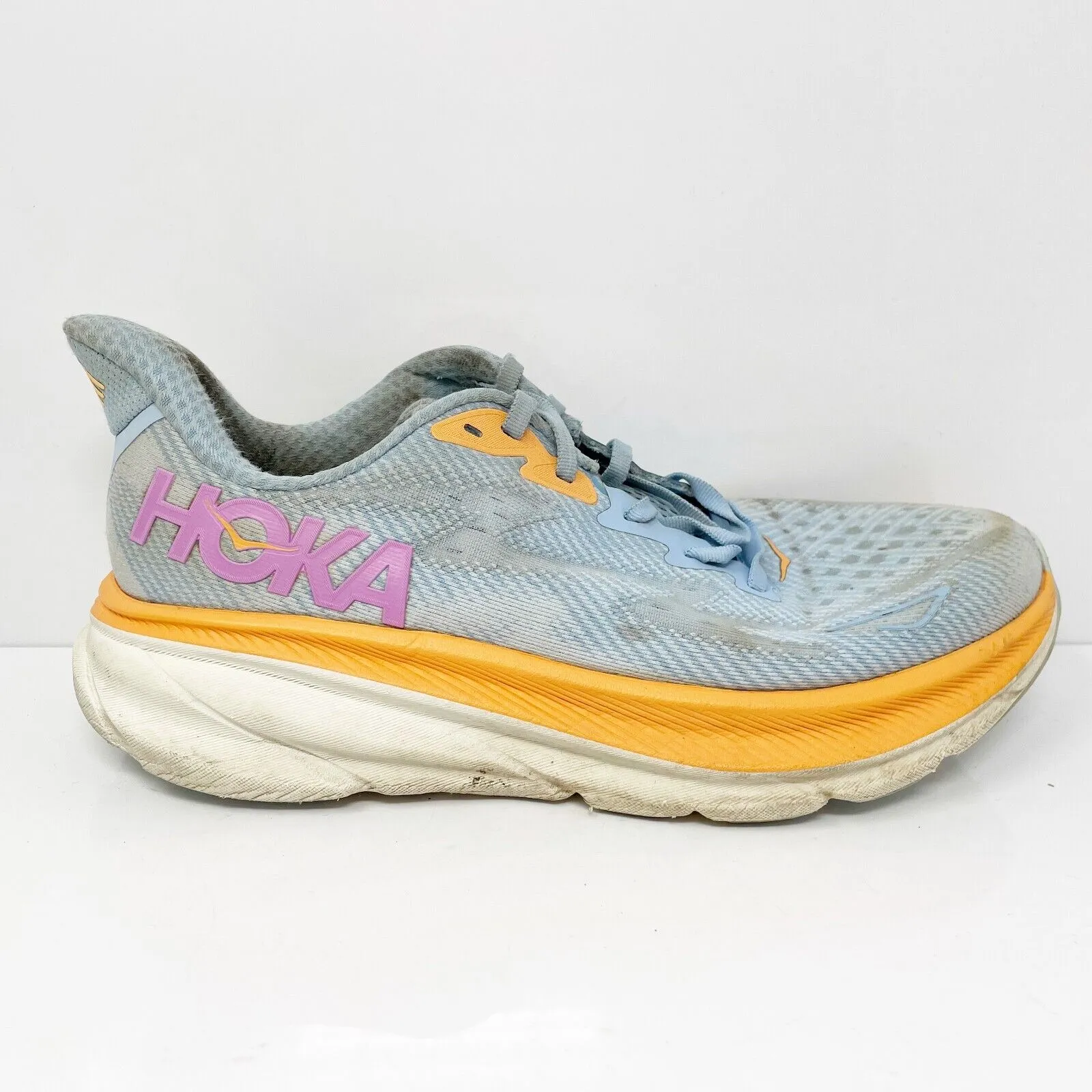 Hoka One One Womens Clifton 9 1127896 ABIW Blue Running Shoes Sneakers Sz 8.5 B