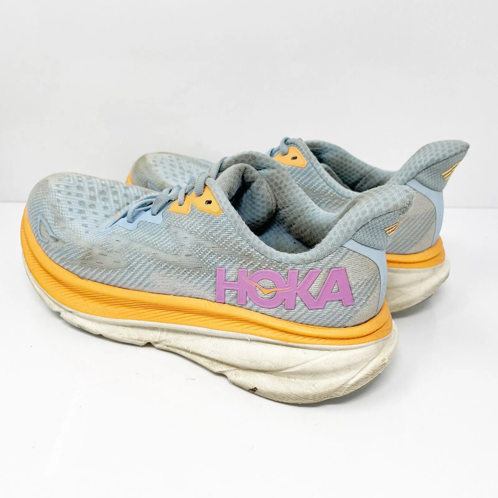 Hoka One One Womens Clifton 9 1127896 ABIW Blue Running Shoes Sneakers Sz 8.5 B