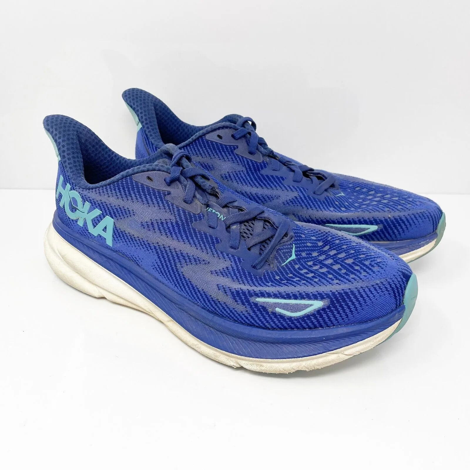 Hoka One One Womens Clifton 9 1127896 BBES Blue Running Shoes Sneakers Sz 9.5 B