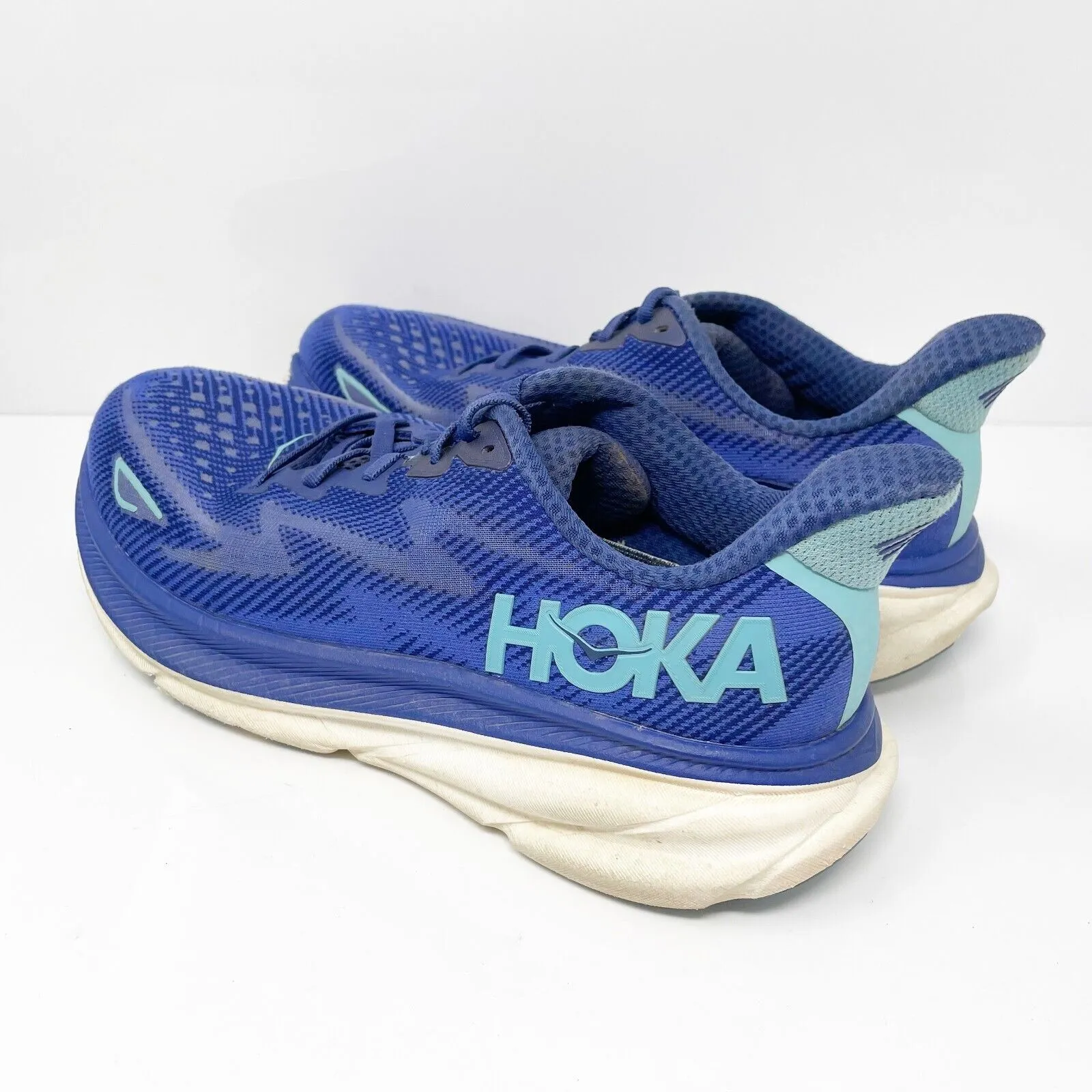 Hoka One One Womens Clifton 9 1127896 BBES Blue Running Shoes Sneakers Sz 9.5 B