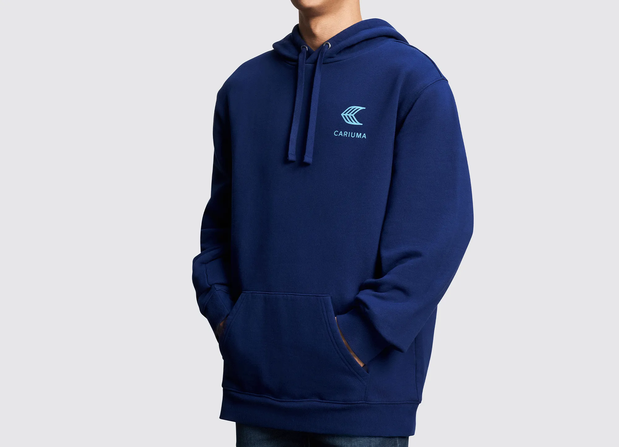 Hoodie Navy with Blue Logo