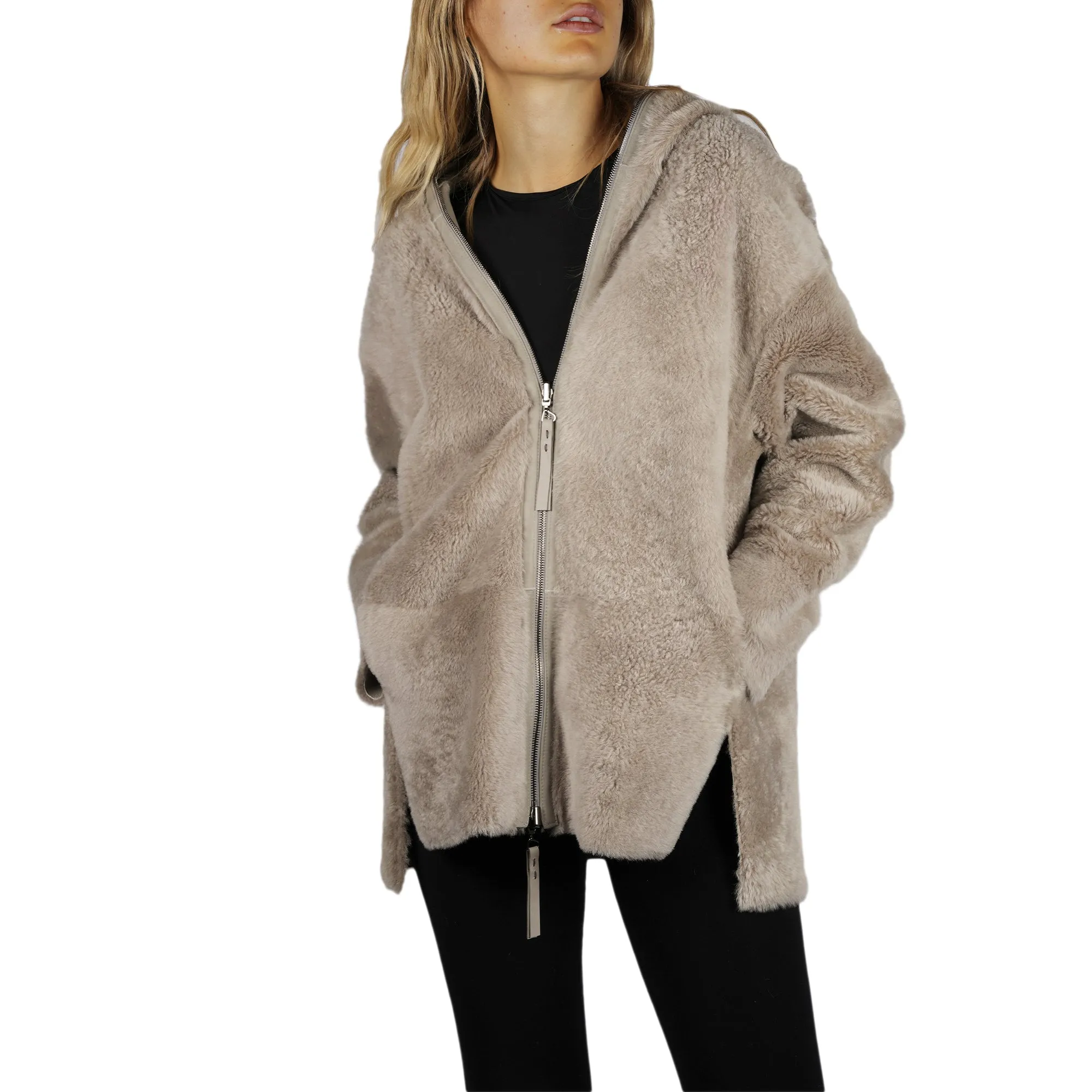 Hoodie Shearling Jacket Pacaja Grey