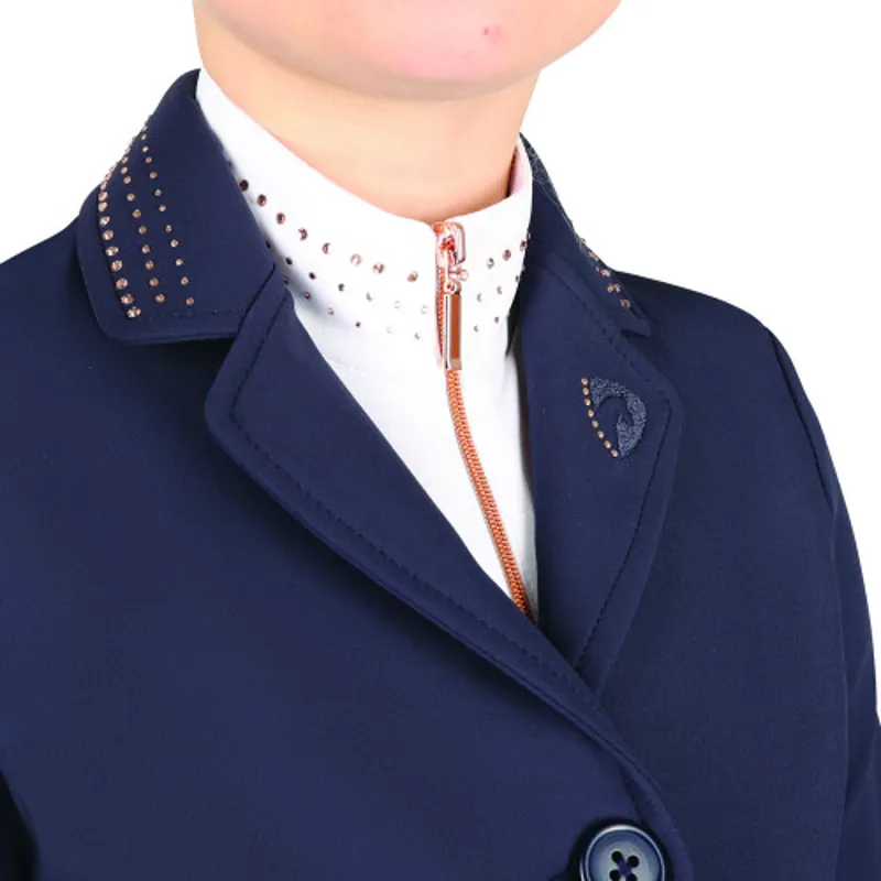 Hy Equestrian Roka Royal Show Jacket Kids in Navy/Rose Gold