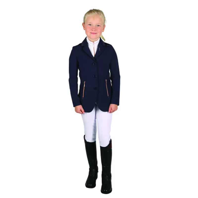 Hy Equestrian Roka Royal Show Jacket Kids in Navy/Rose Gold