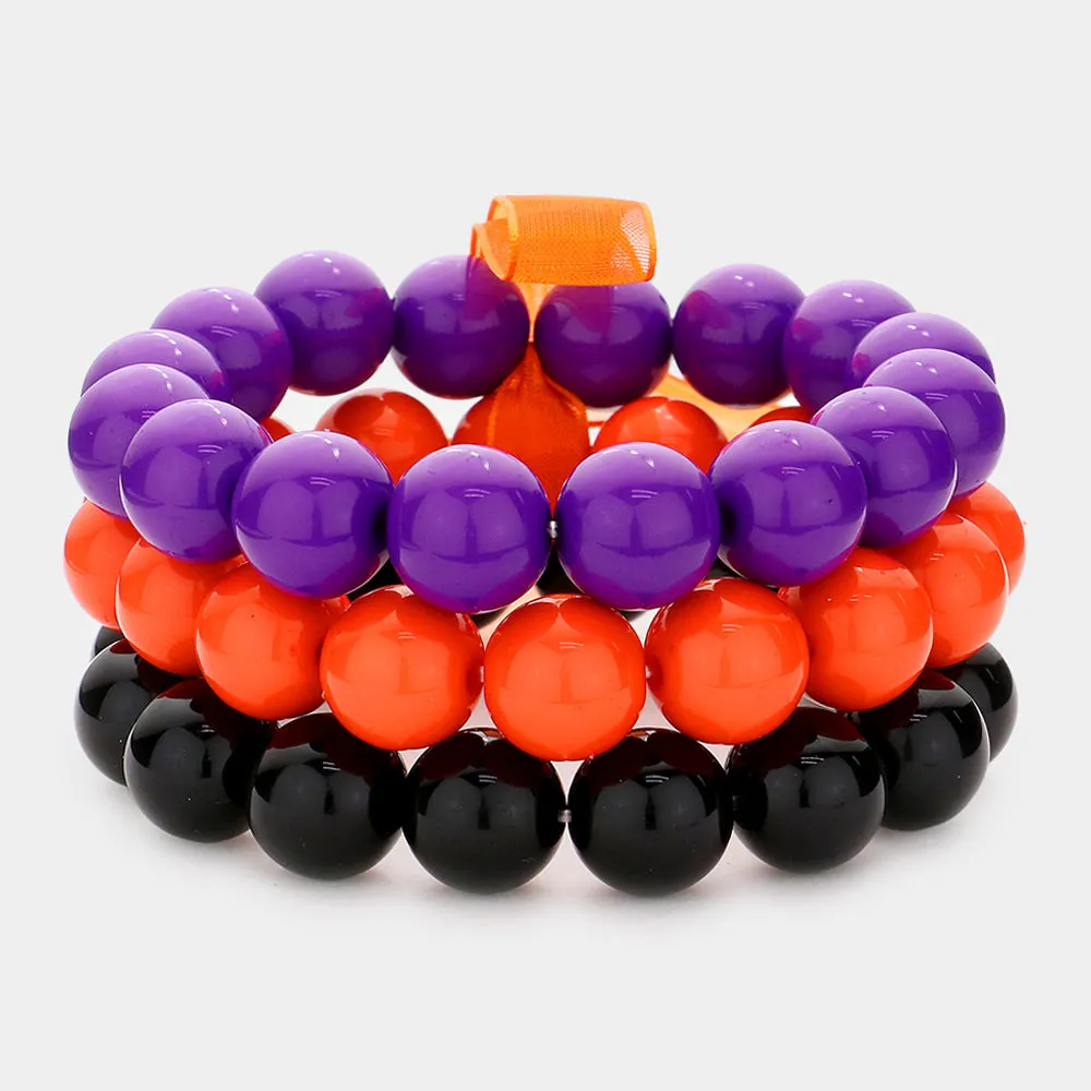 iLLASPARKZ 3PCS - Halloween Beaded Stretch Bracelets