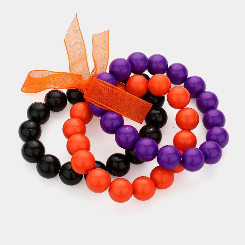 iLLASPARKZ 3PCS - Halloween Beaded Stretch Bracelets