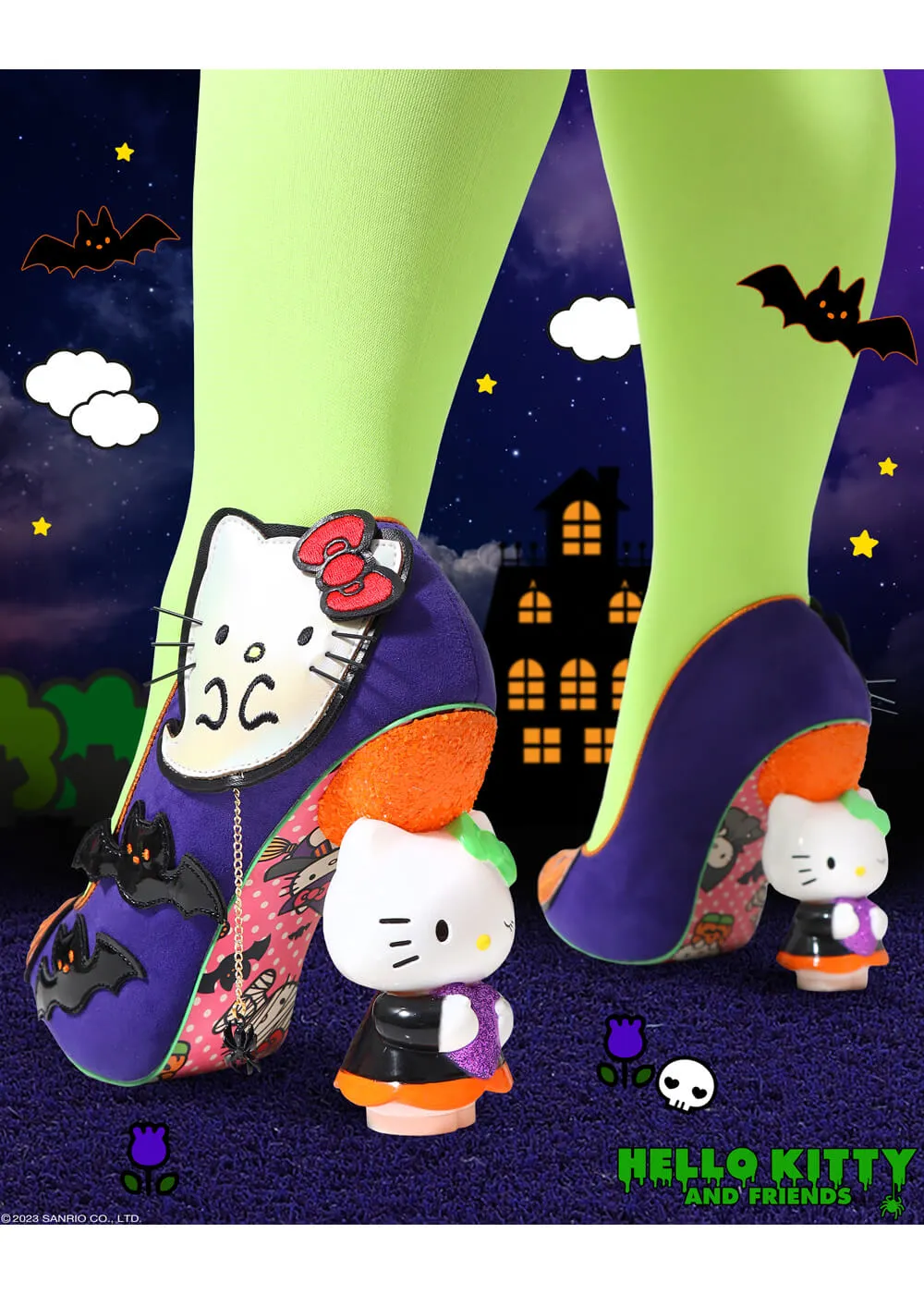 Irregular Choice x Hello Kitty Pumpkin Kitty Pumps Purple