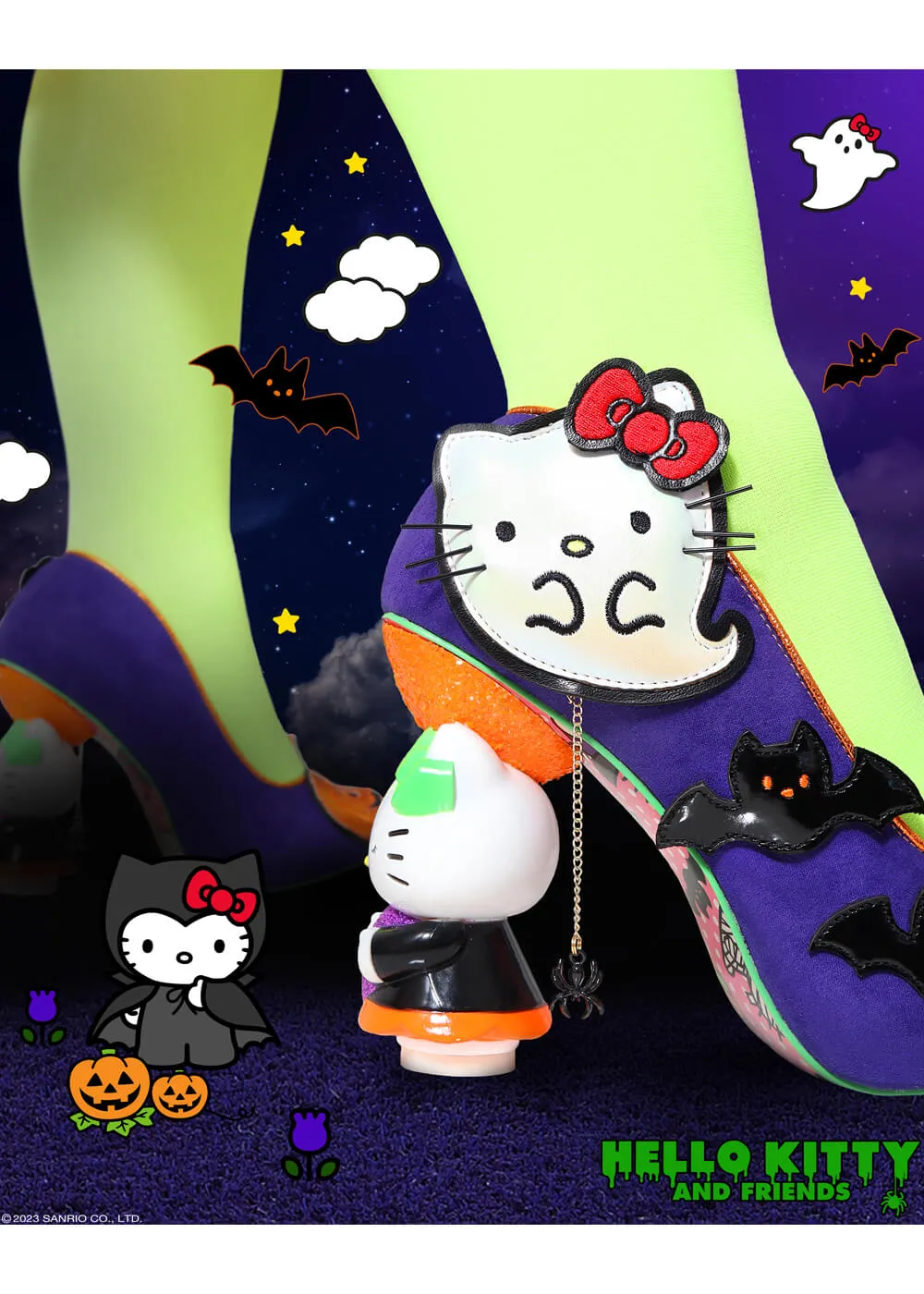 Irregular Choice x Hello Kitty Pumpkin Kitty Pumps Purple