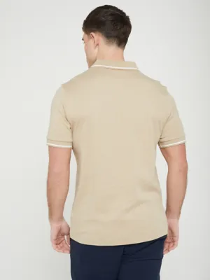 Jon Parka Stone Notch Neck Polo Shirt | Men | George at ASDA