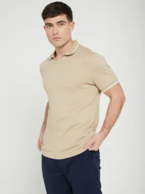 Jon Parka Stone Notch Neck Polo Shirt | Men | George at ASDA