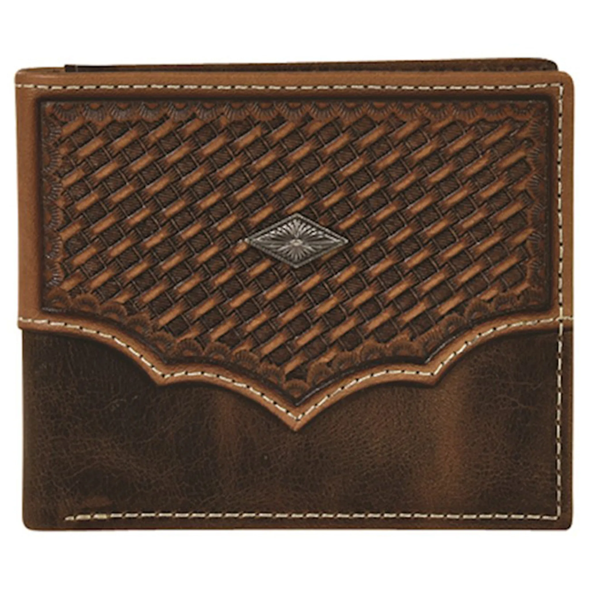 Justin Men's Basketweave Yoke Wallet