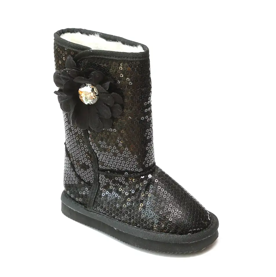 L'Amour Girls Sequin Flower Boot