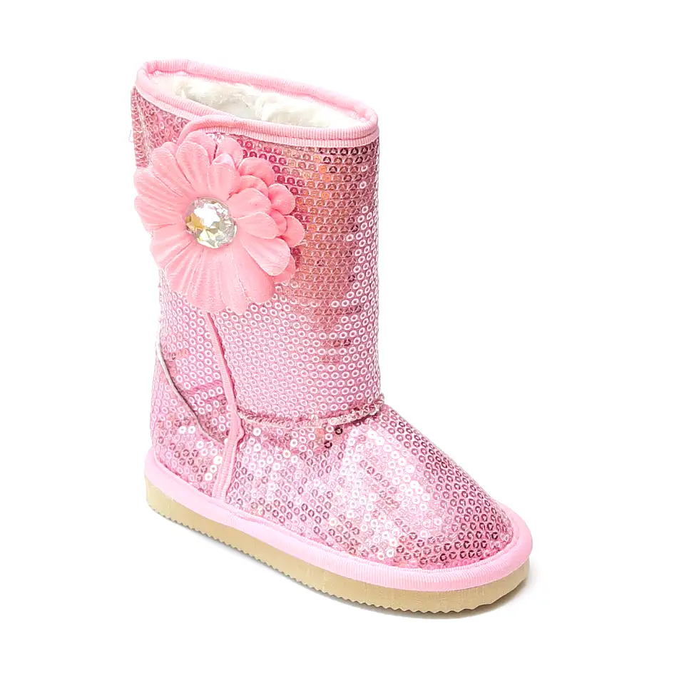 L'Amour Girls Sequin Flower Boot