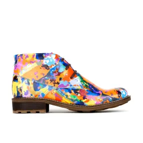 LAVIVA SUMMER MULTI - Women's round toe wide fitted colourful leather ankle boot