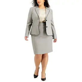 Le Suit Womens Plus Two Button Work Wear Skirt Suit