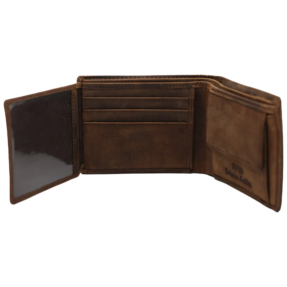 Leather Bi-Fold Wallet with RFID and Gift Box