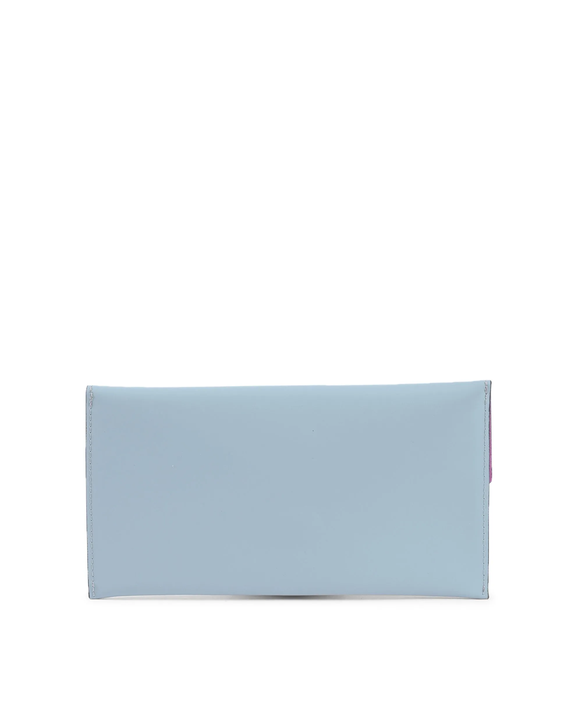 Leather Envelope Clutch - Light Blue