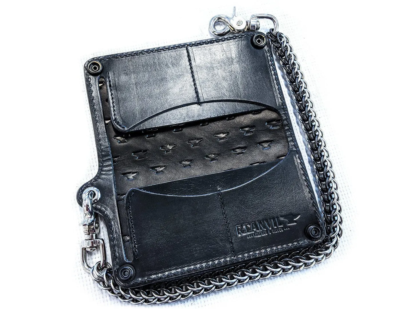 Long Biker Chain Wallet - White Python