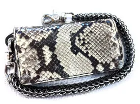 Long Biker Chain Wallet - White Python