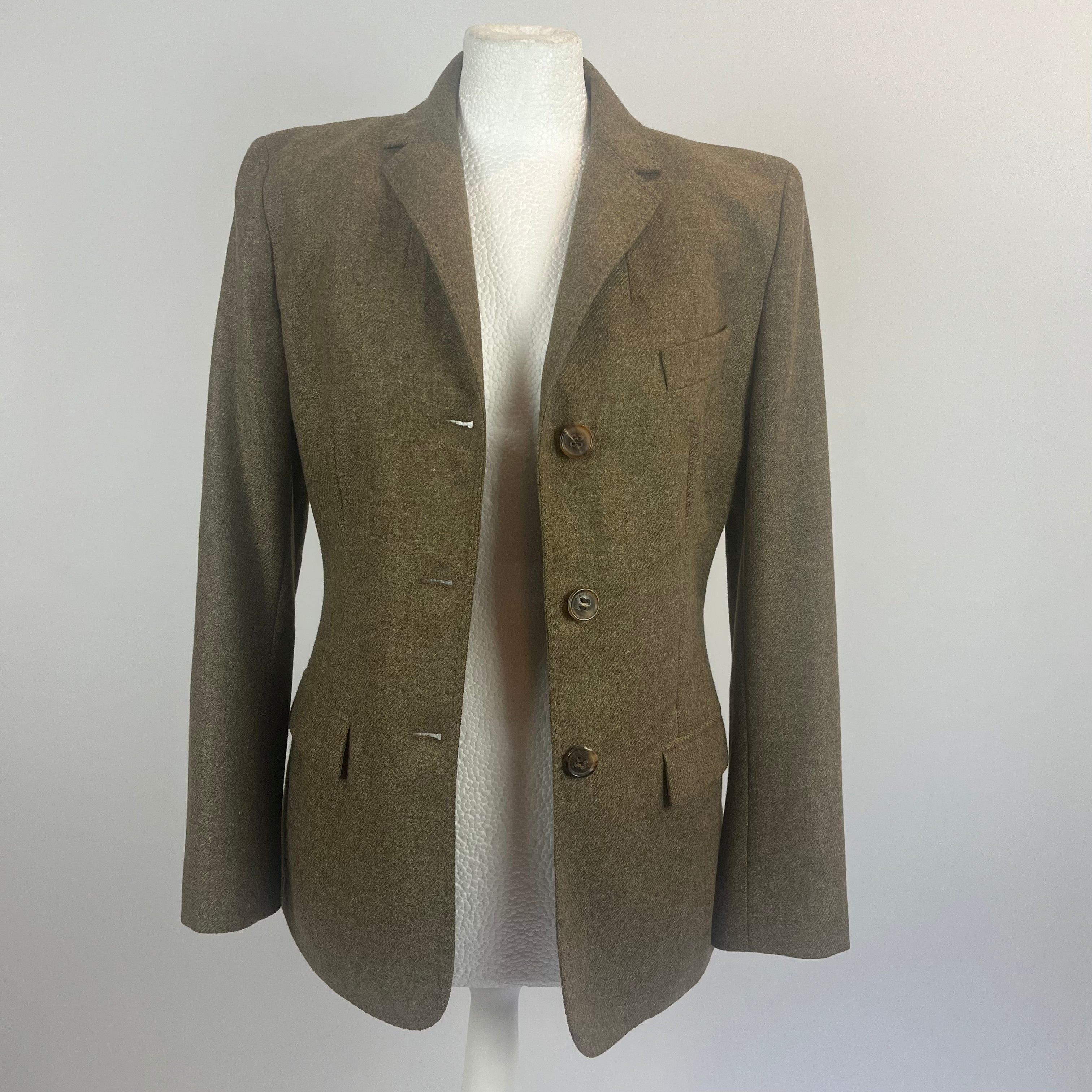 Loro Piana Khaki Marl Cashmere & Wool Jacket M